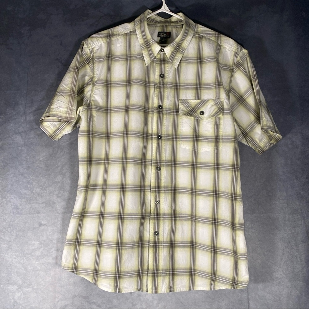 Royal Robbins Shirt Mens Large Plaid Short Sleeve Standard Fit Outdoor‎ Hiking